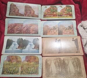 Antique Stereoview 17 Card Lot Keystone Grand Canyon Yosemite Scenic Views